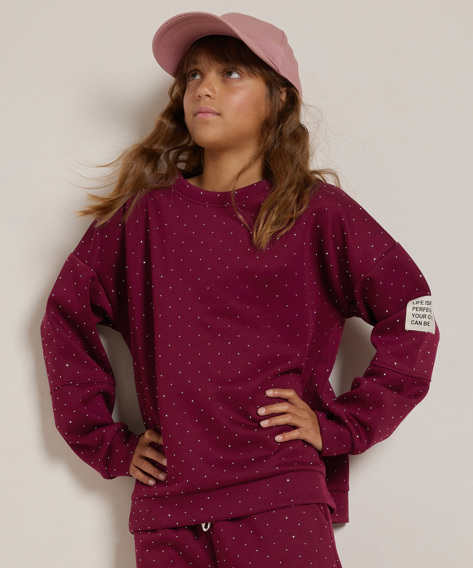 glitter trui mouwlabel