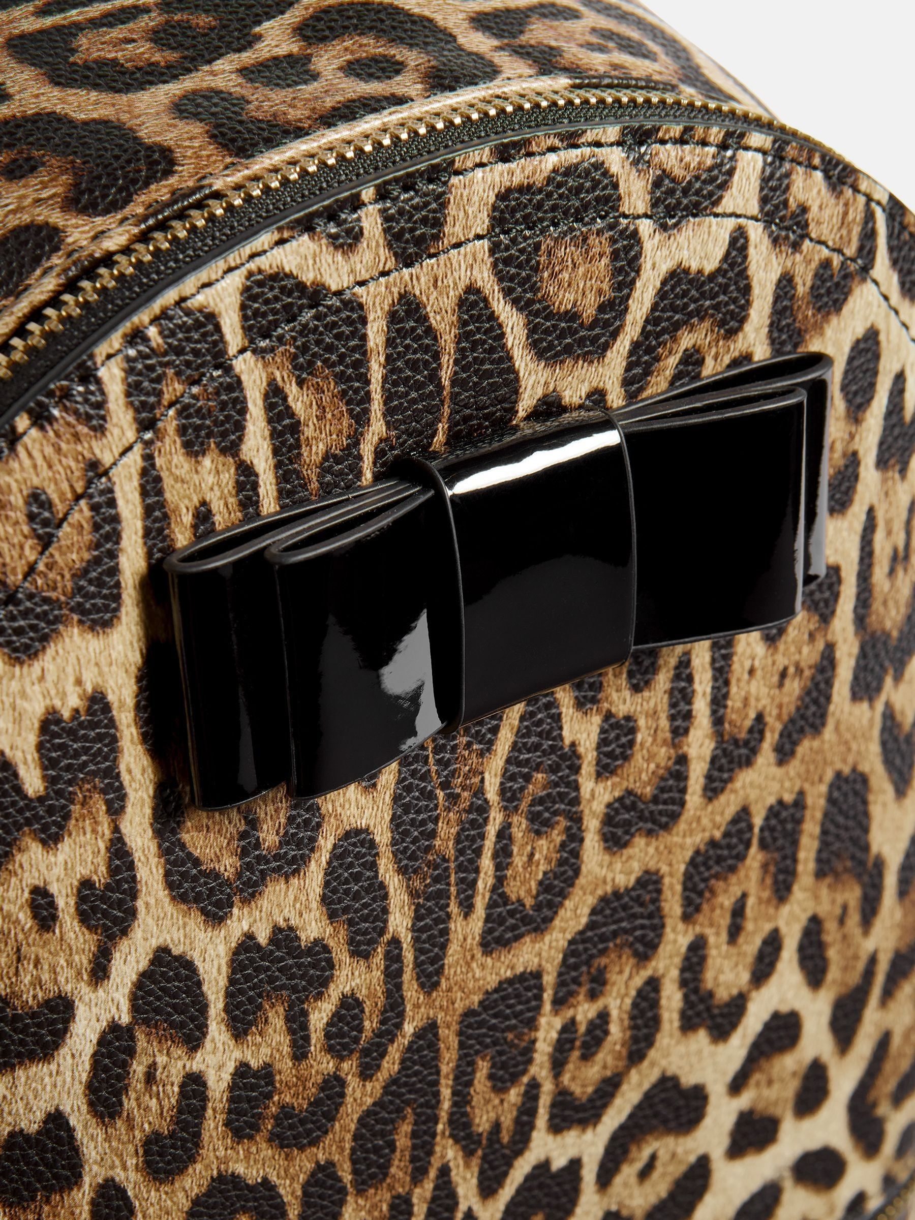 Luipaardprint - Lipsy Bow Detail School Backpack