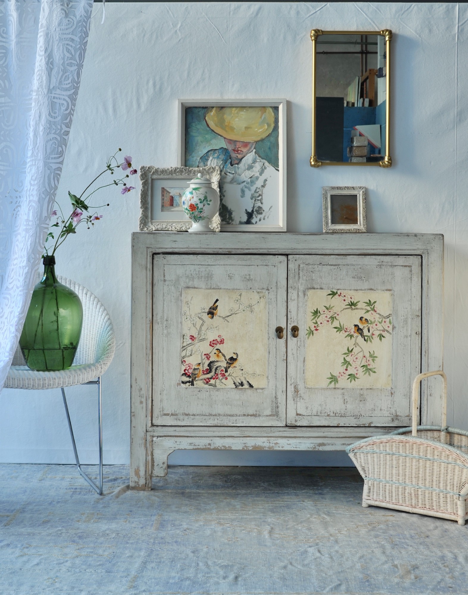 Sideboard 'Bo Jing' antik, 2 Türen, natur, T 42 cm, B 116 cm, H 96 cm von fischer's lagerhaus