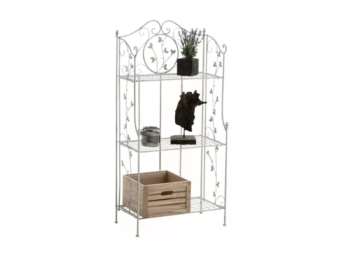 Étagères sur pied - Métal - 58 x 33 x 118cm - Blanc antique - Reus