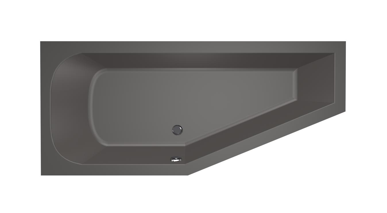 Xenz Lagoon Compact badkuip links 160x75x40cm antraciet