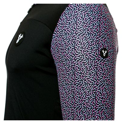 Maillot Manches Courtes LeBram Aspin Noir Bleu Rose