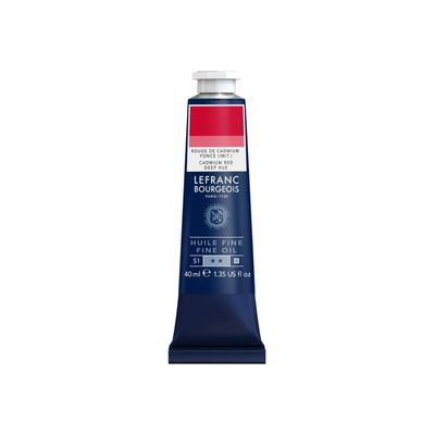 Lefranc Bourgeois - Peinture à l'huile - teinte foncée rouge de cadmium - opaque - fine - 40 ml