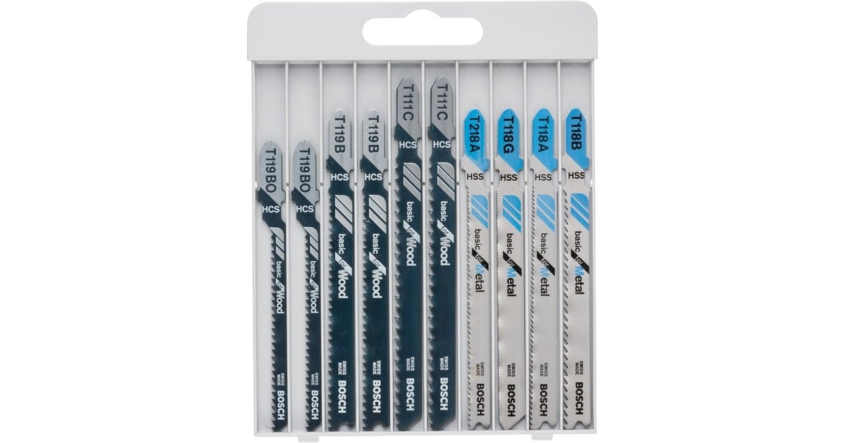 Bosch10-delige decoupeerzaagbladenset Basic  (Voor hout en metaal)