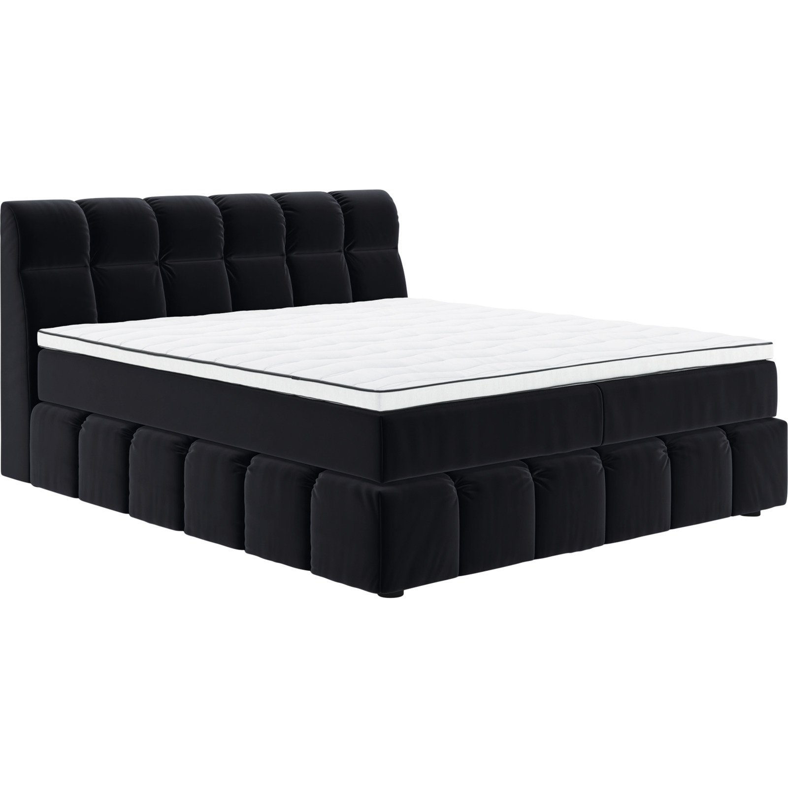 Boxspringbett Downtown Stoff Velvet schwarz