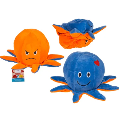 Out of the blue Plüsch-Wendetier Oktopus blau/orange