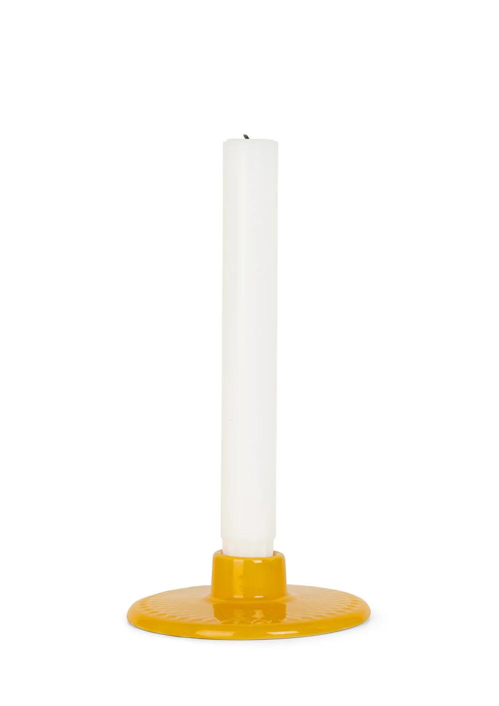 Lyngby Porcelæn  Rhombe Color kronelysestage, gul - H3 cm.