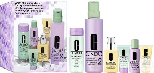 Clinique Coffret Une Belle Peau Chez Vous Et En Voyage Peau Sèche À Mixte 6 Produits