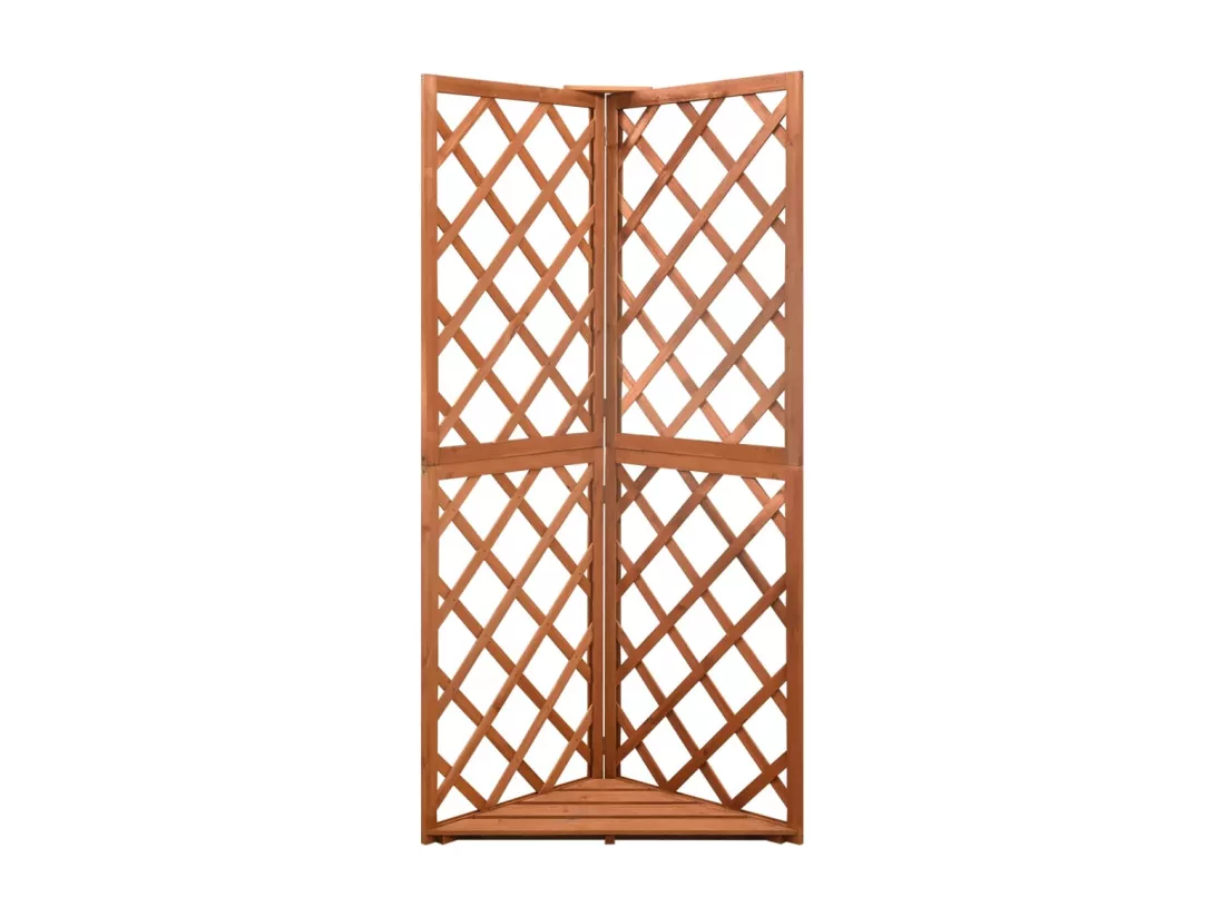 Treillis d'angle 50x50x145 cm Bois de sapin massif