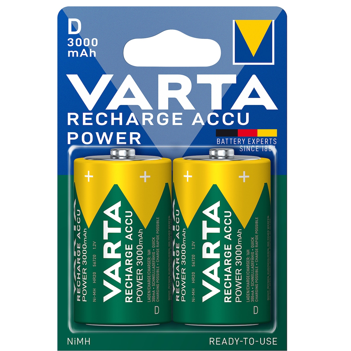 Varta Power D 3000Mah batteri (2-pakk)