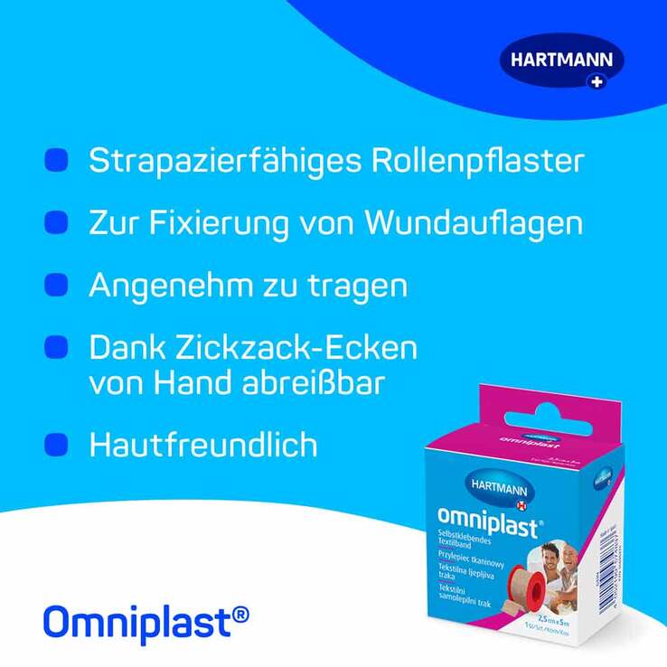 omniplast® Selbstklebendes Textilband 2,5 cm x 5 m, 1 St