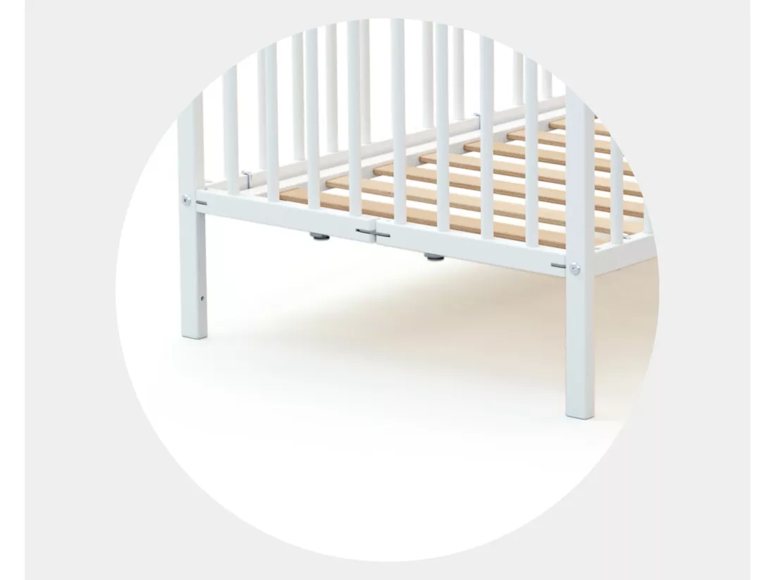 Lit bébé pliant 60 x 120 en bois Blanc avec matelas
