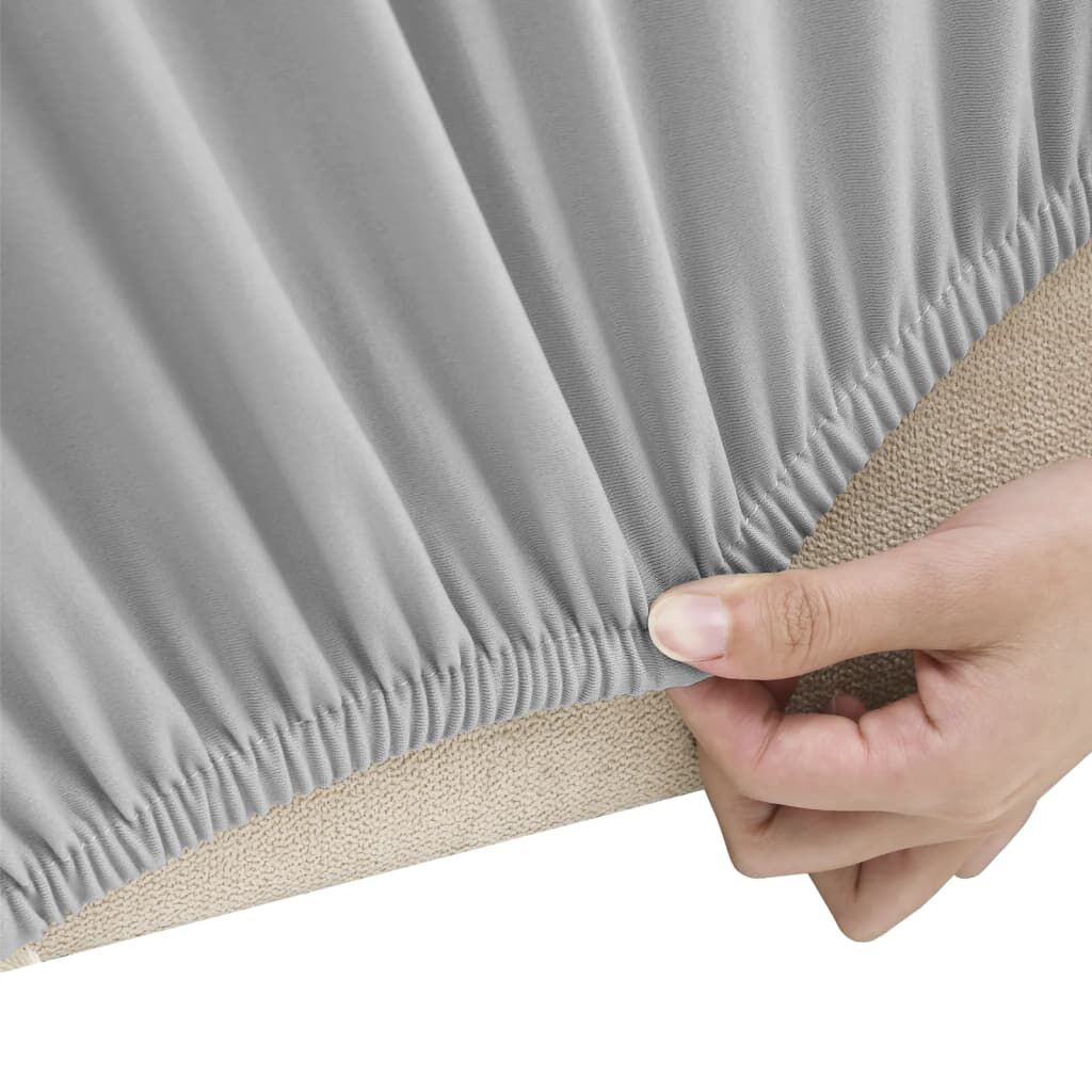 vidaXL Stretch 2-zitsbankhoes grijs jersey