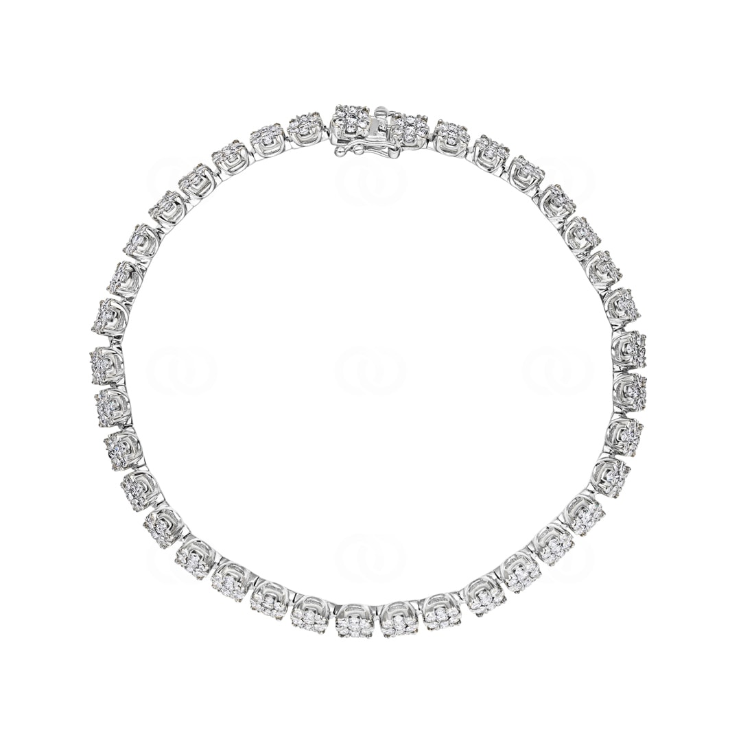 3.03 Karat Diamanten Tennisarmband 750/18 K Weissgold