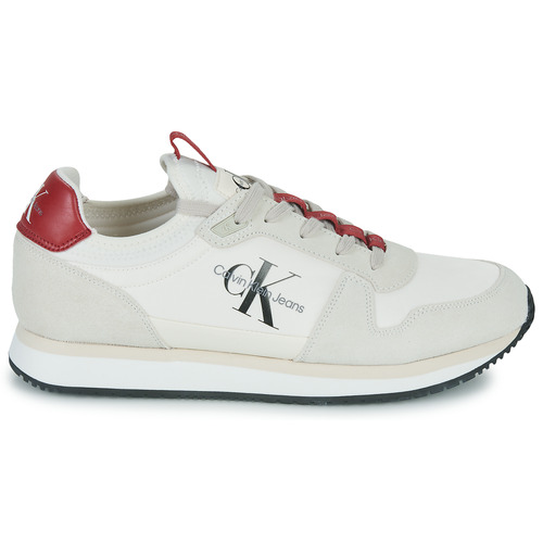 Calvin Klein Jeans - RUNNER SOCK LACEUP NY-LTH - Blanc / Rouge