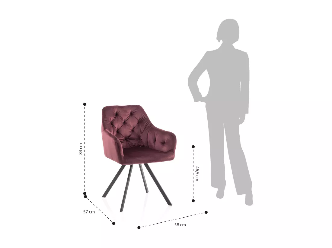 Set de 2 Fauteuils ALEXA merlot
