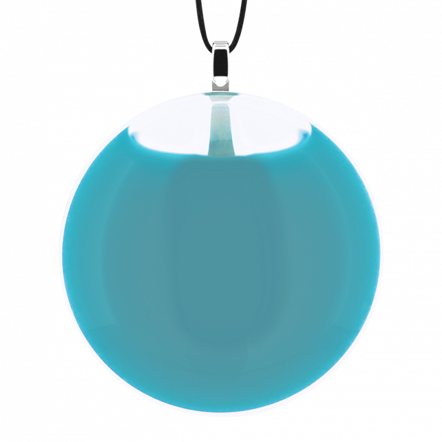 Pendentif en verre soufflé - Galet Medium Milk