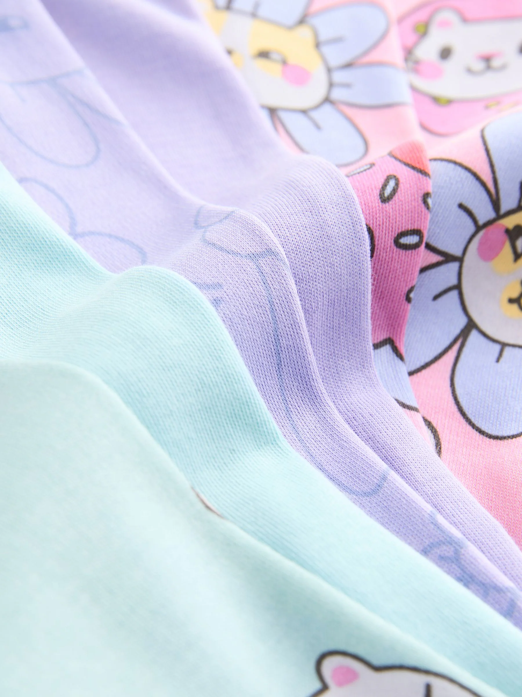 Paarse kattenprint - Verpakking van 3 knusse pyjama's (9 mnd-10 jr)