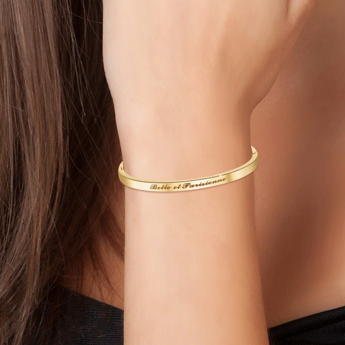 Belle et Parisienne - Bracelet SC Crystal en Acier Finement doré