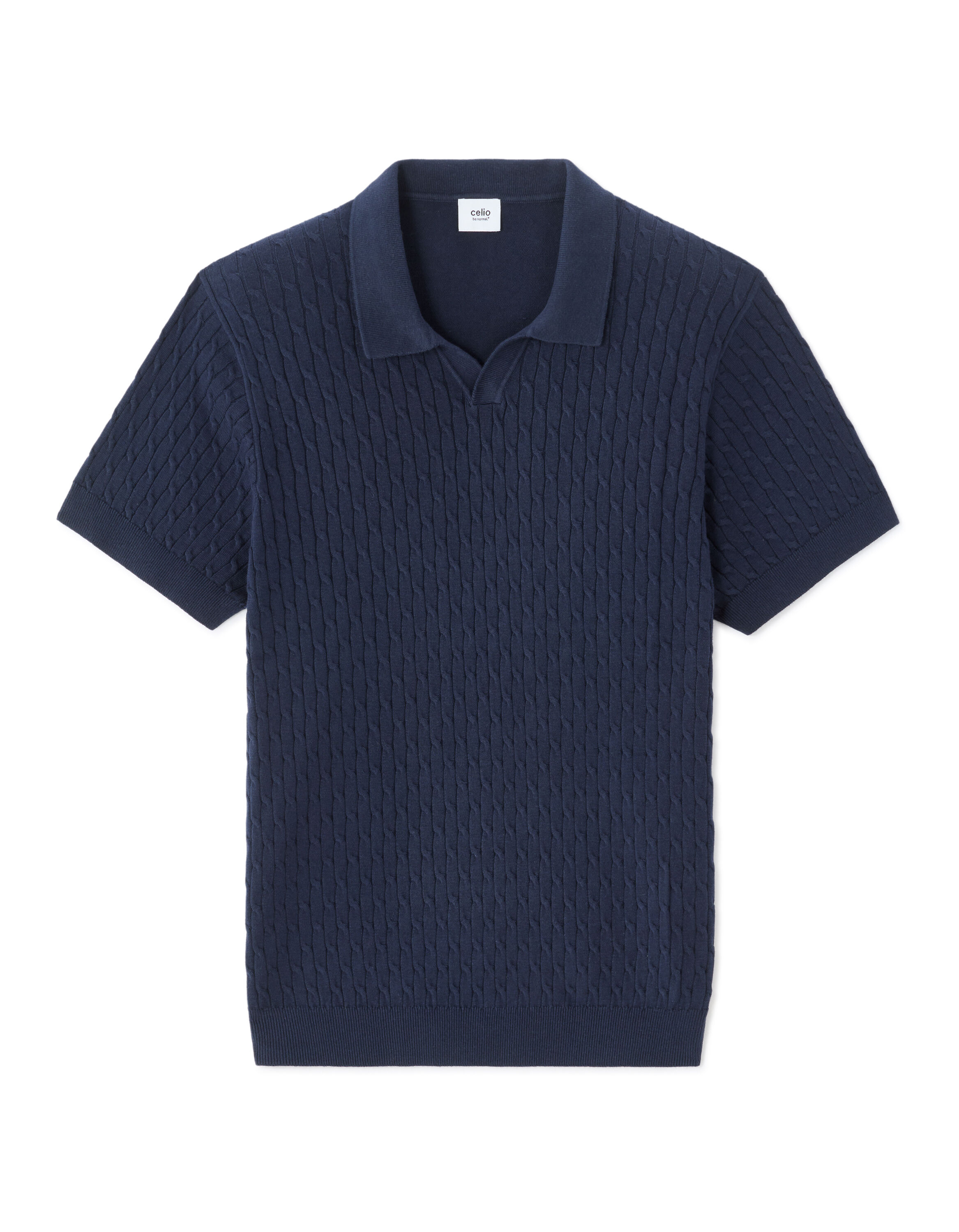 Polo regular en maille reliéfé - marine
