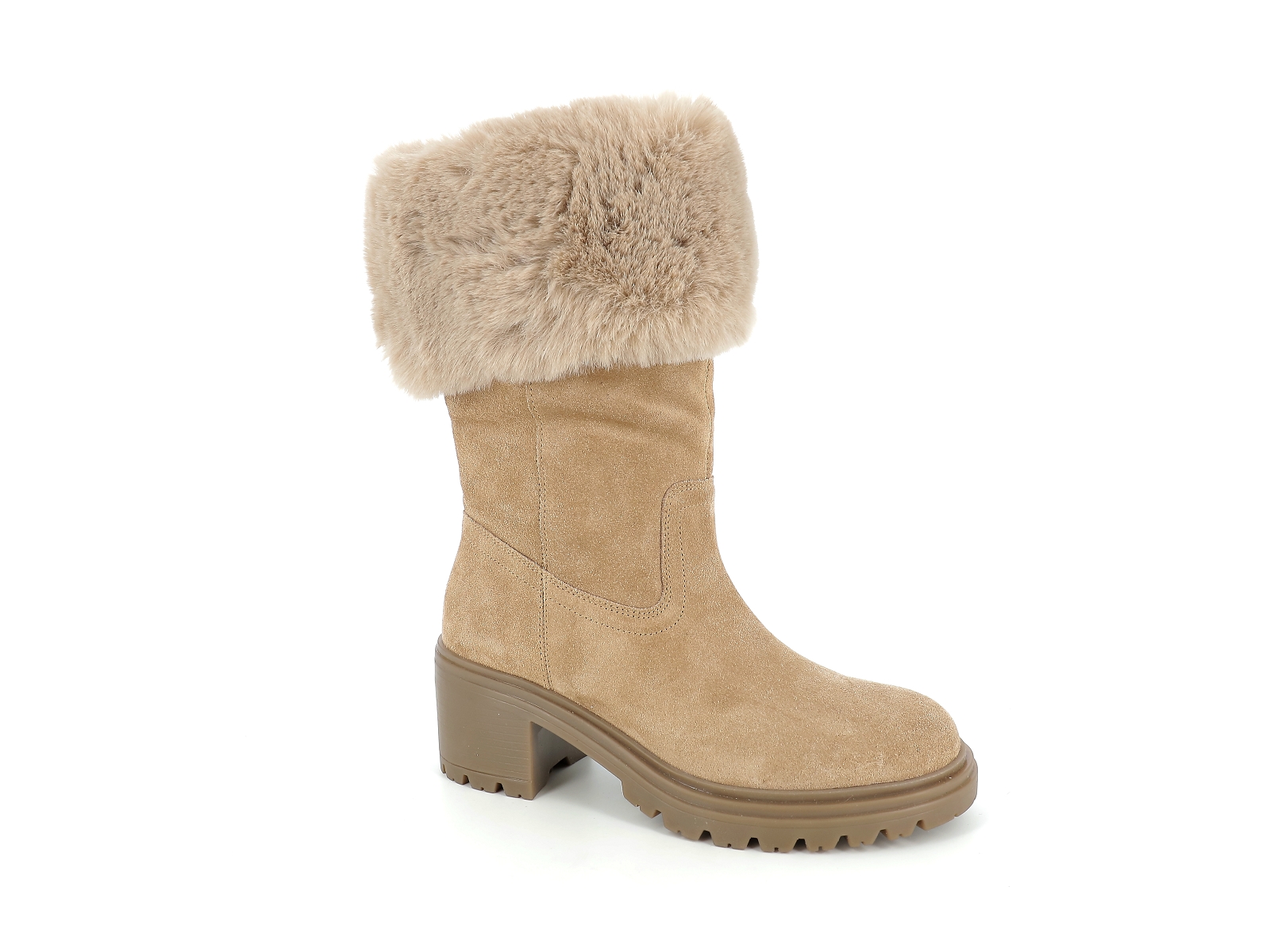 Geox-D DAMIANA  D36QCA Matières combinées Velours Beige