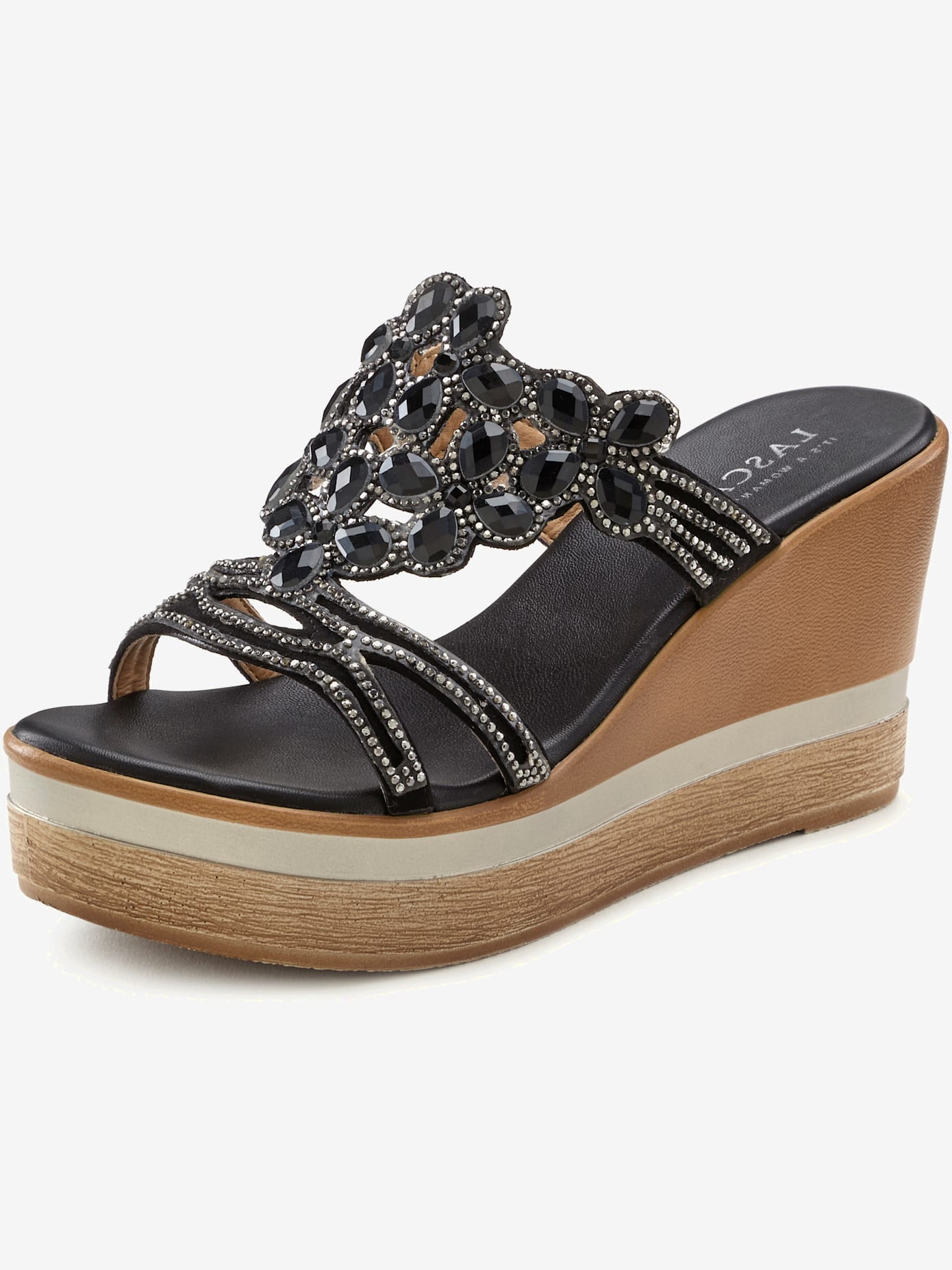 Mules talon bottier confortable et superbes applications brillantes