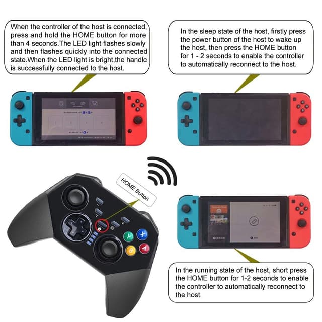 Kompatibel med Nintendo Switch Bluetooth Controller Gamepad Turbo Funktion