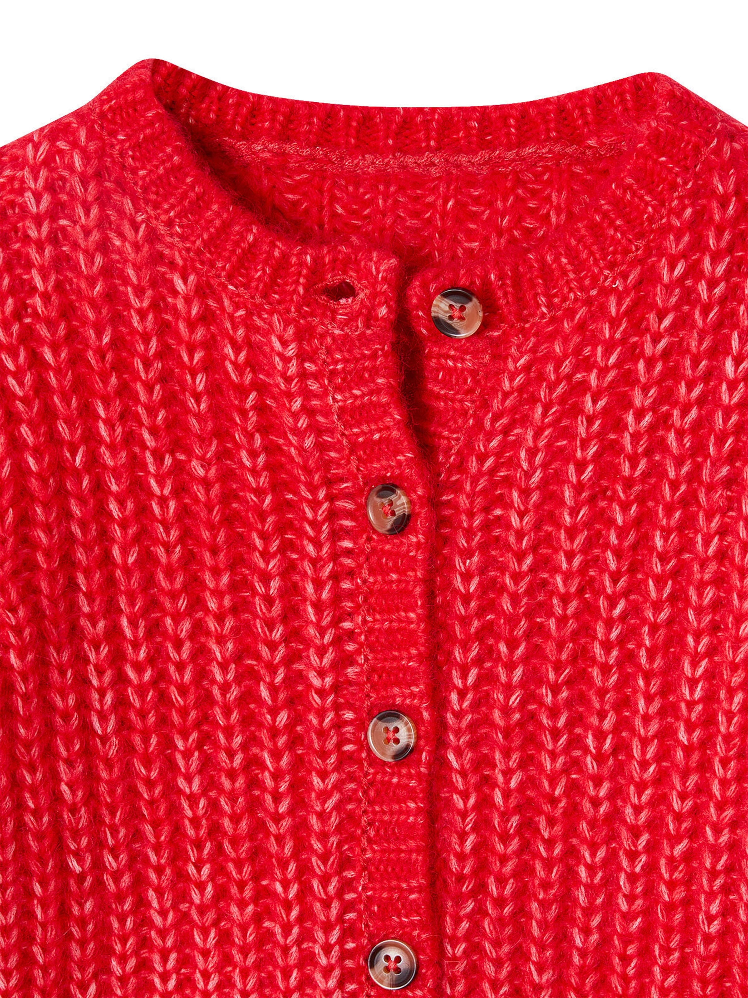 Vertbaudet Flauschige Mädchen Strickjacke rot