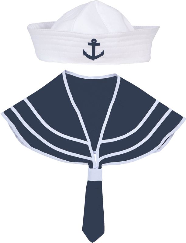 Widmann - Party Fashion - Bekledingset - Blauw-Wit - Kraag en Hoed