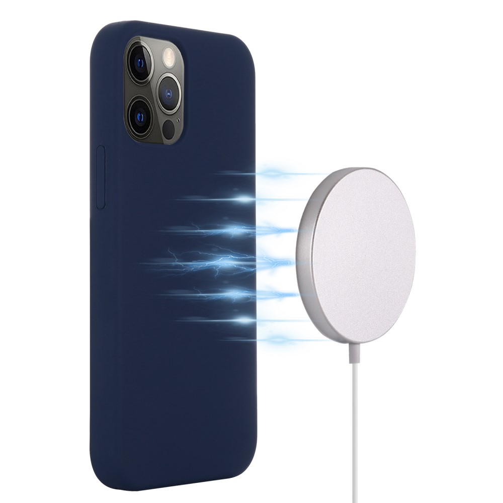 iPhone 15 Pro MagSafe Silikon Case Hülle - Dunkelblau