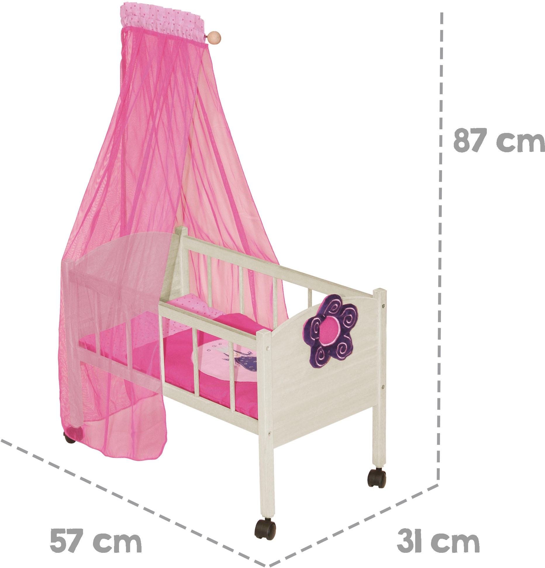 roba® Puppenbett »Happy Fee« mit Himmel