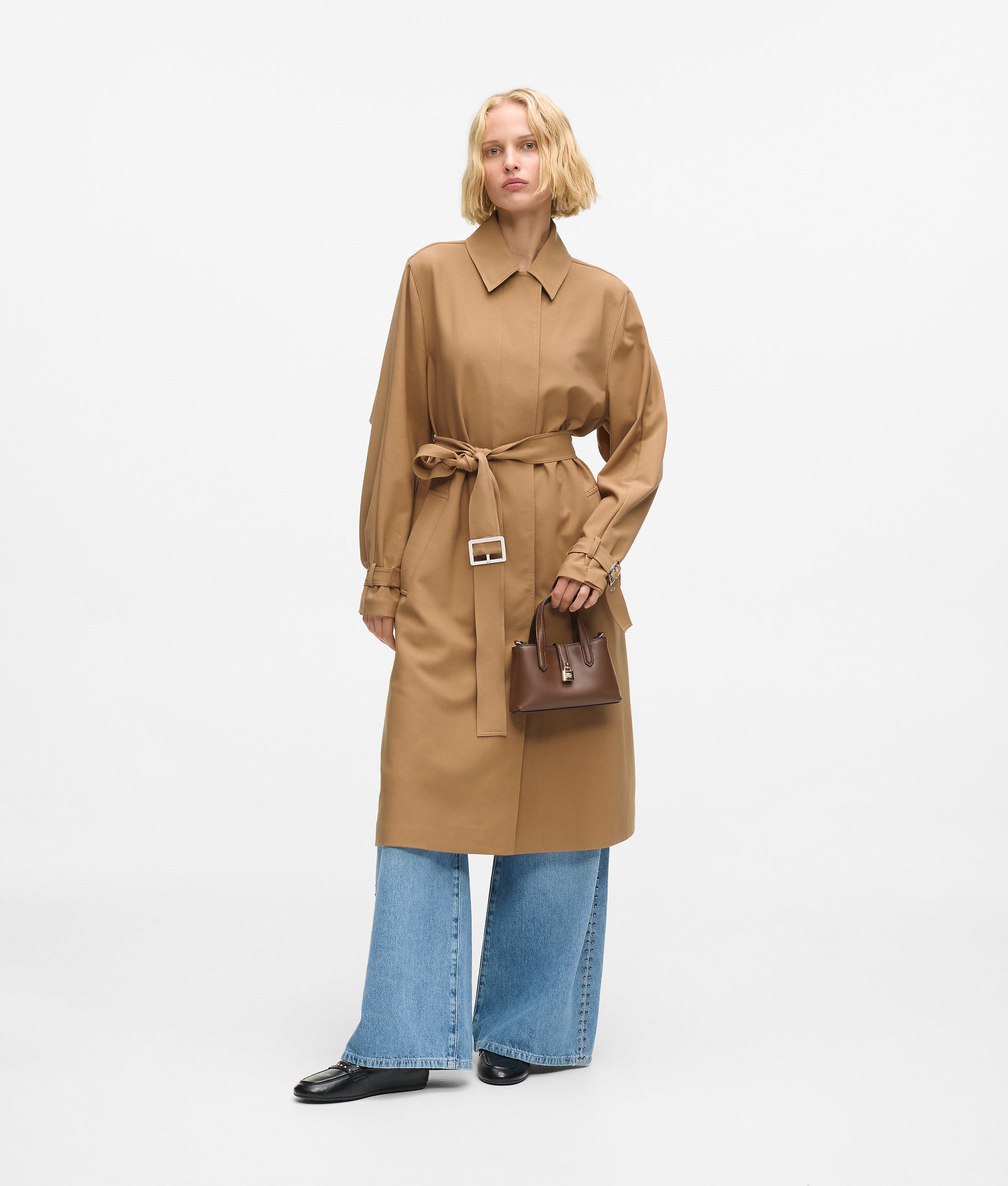 Trenchcoat met plooiaccent