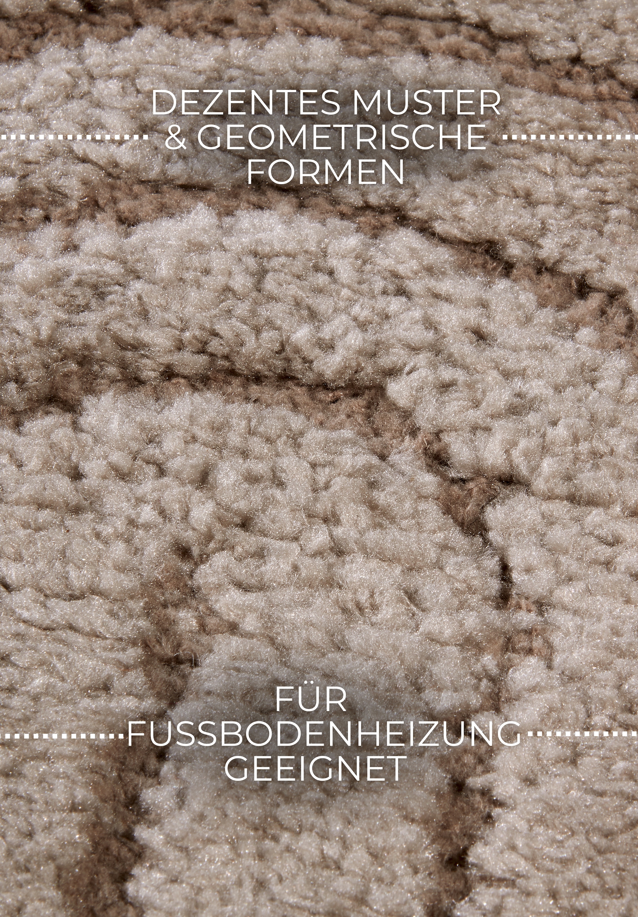 ELLE DECORATION Designteppich »Cosy Panglao,  auch als Rundteppich erhältlich« rechteckig 14 mm Höhe uni Kurzflor, Hoch Tief Struktur, modern, Skandi, Boho, Wohnzimmer