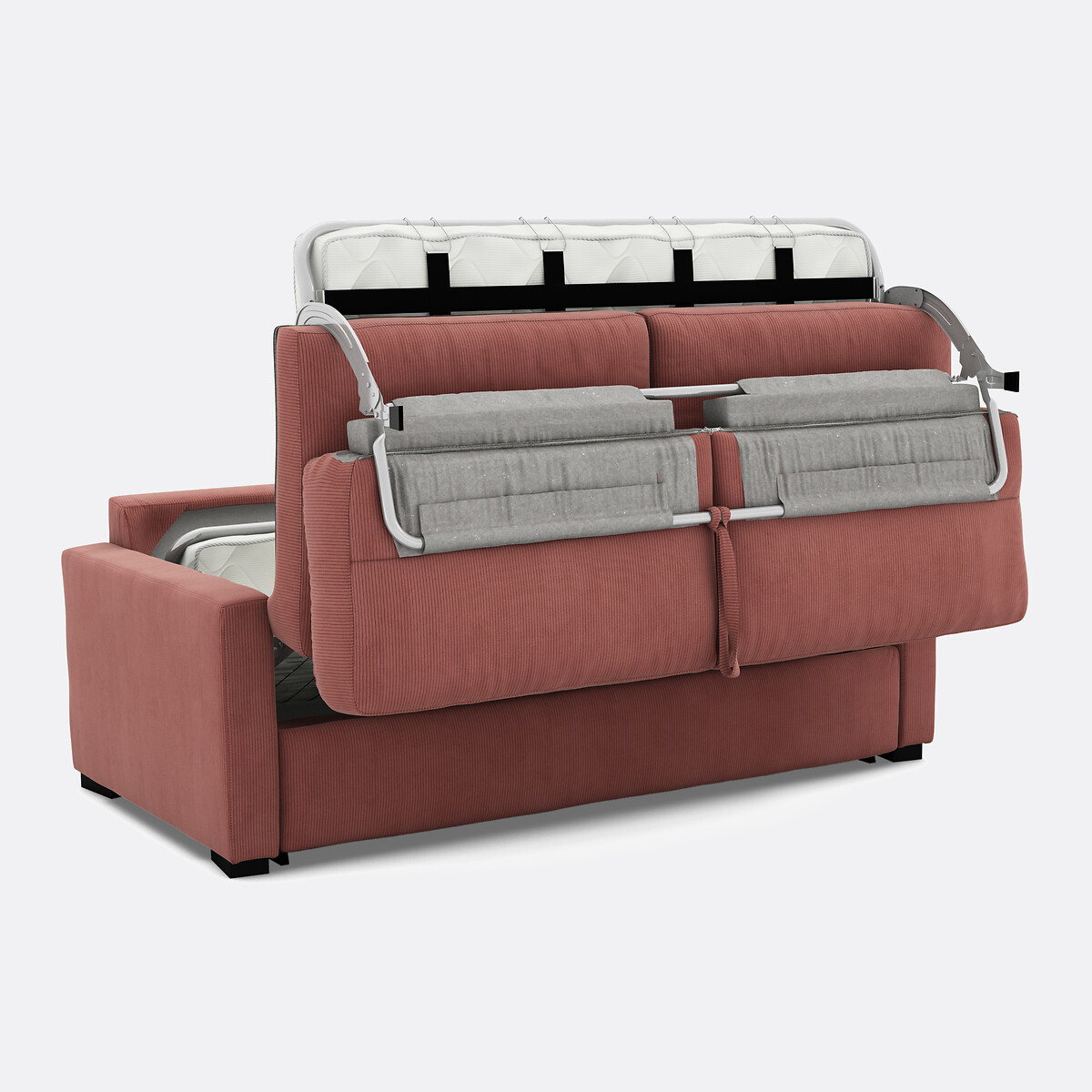 LA REDOUTE INTERIEURS<br>Sofá cama de veludo fino, espuma, Timor