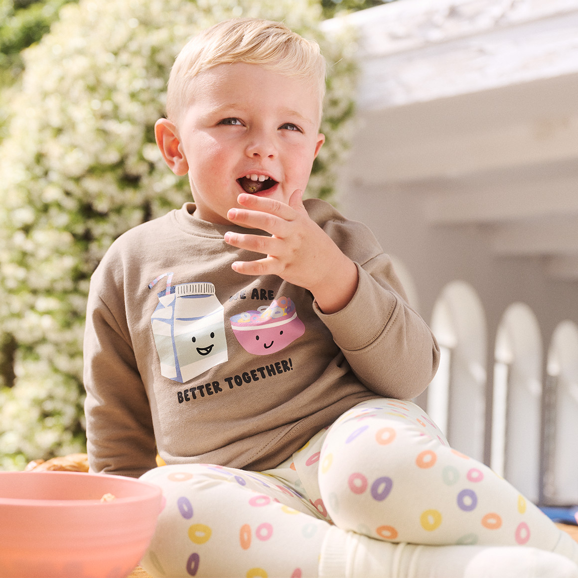 Topolino Kinder Sweatshirt  mit lustigem Print hellbraun