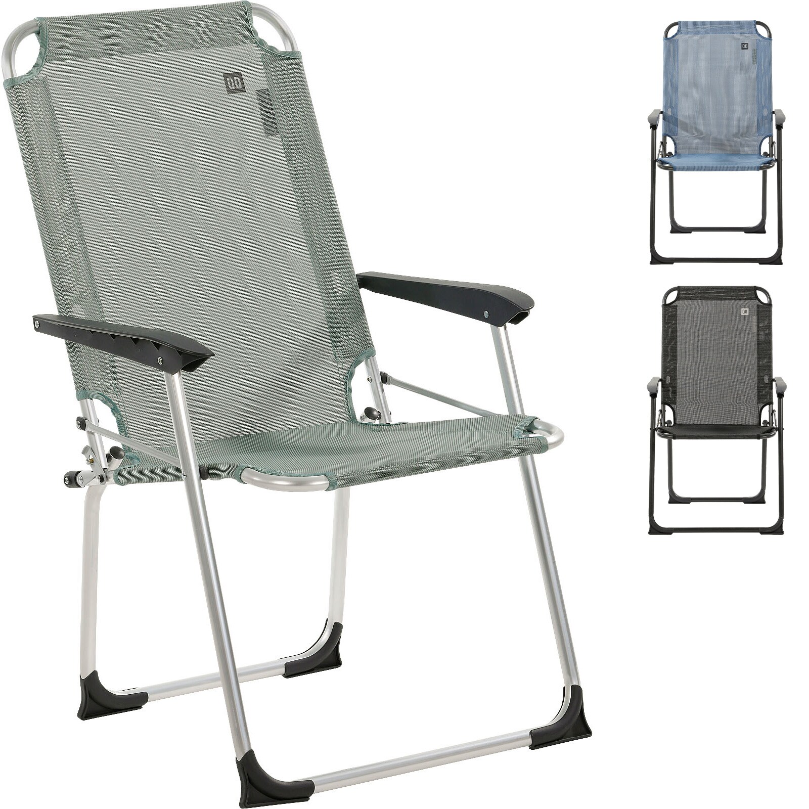 TRAVELLIFE Campingstuhl Como Compact Camping Faltstuhl Klappstuhl Hohe Lehne Alu Farbe: Gentle green
