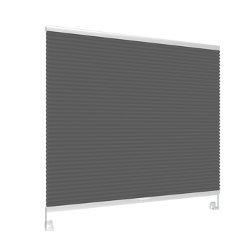 Dubbel plisségordijn Draaikiepraam kunststof of aluminium 8110 grijs