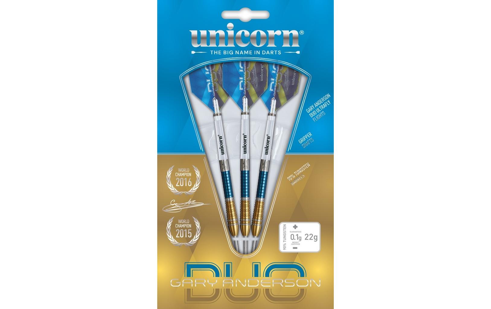 Dartpfeile Gary Anderson 6 Duo 22G 3er-Pack, Gold/Blau<br>Dartpfeile mit Stahlspitzen