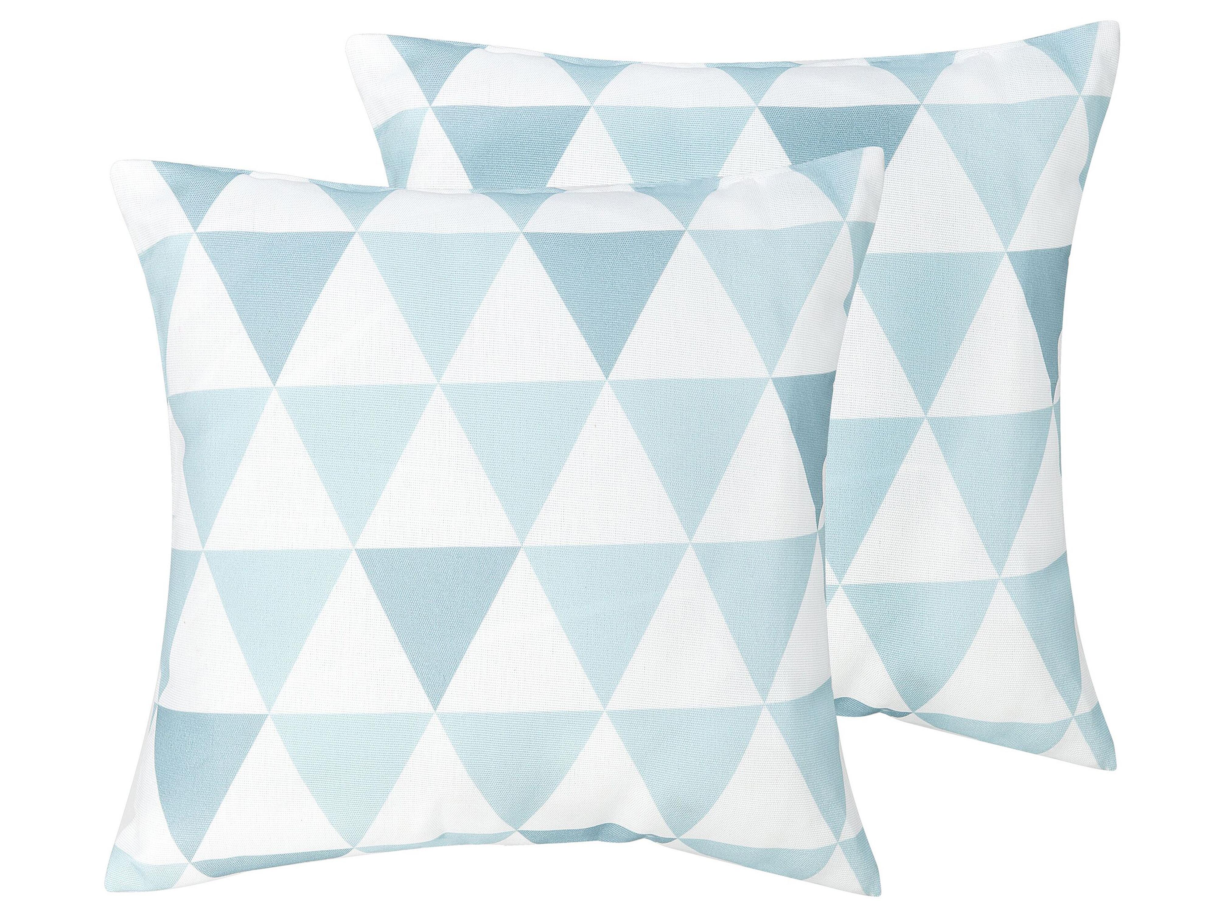 Set van 2 tuinkussens TRIFOS geometrisch patroon 40 x 40 cm Blauw