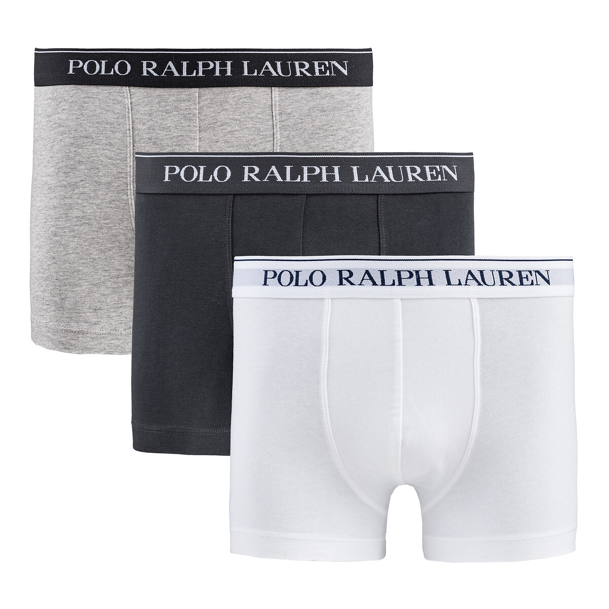 POLO RALPH LAUREN<br>Conjunto de 3 cuecas boxer clássicas e lisas