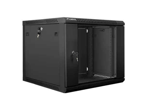 Lanberg - Rack kabinet - vægmonterbar - sort, RAL 9004 - 9U - 19