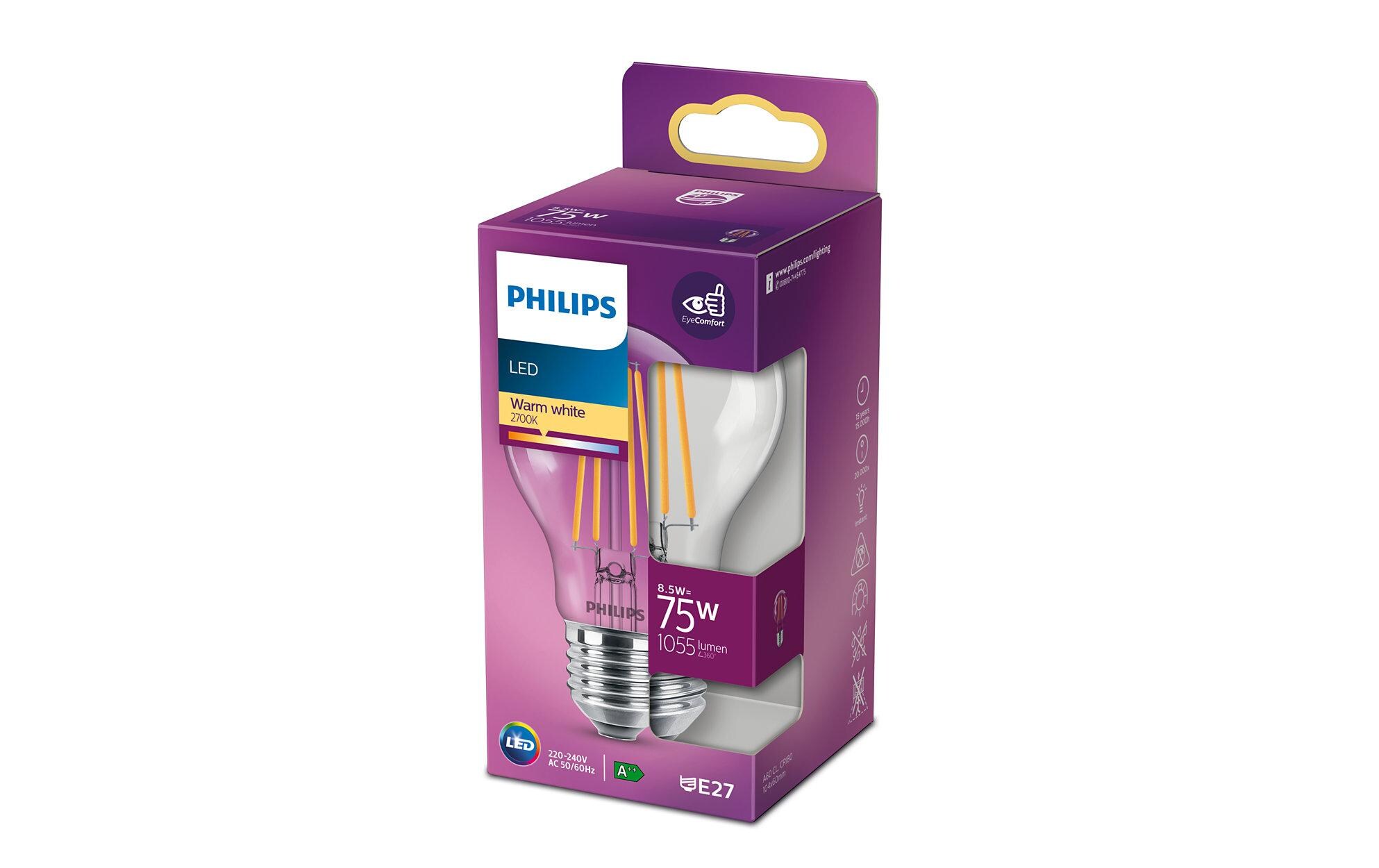 Lampe LEDcla 75W E27 A60 WW CL ND WarmweissLeuchtmittel A60 mit klarem Glas