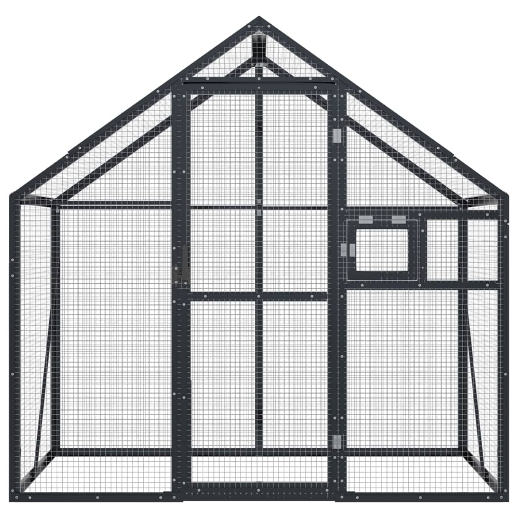 viveiro de alumínio vidaXL cinza antracite 1,79x10x1,85 m