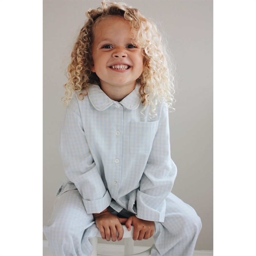 Blue Gingham Klassisk Pyjamas - Lalaby