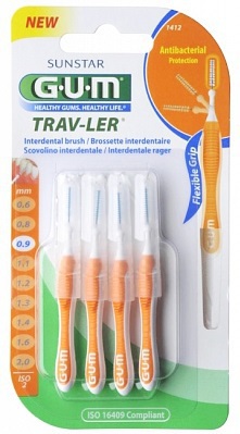 Gum Trav-Ler Interdentaal Borsteltjes 0,9mm 4 stuks