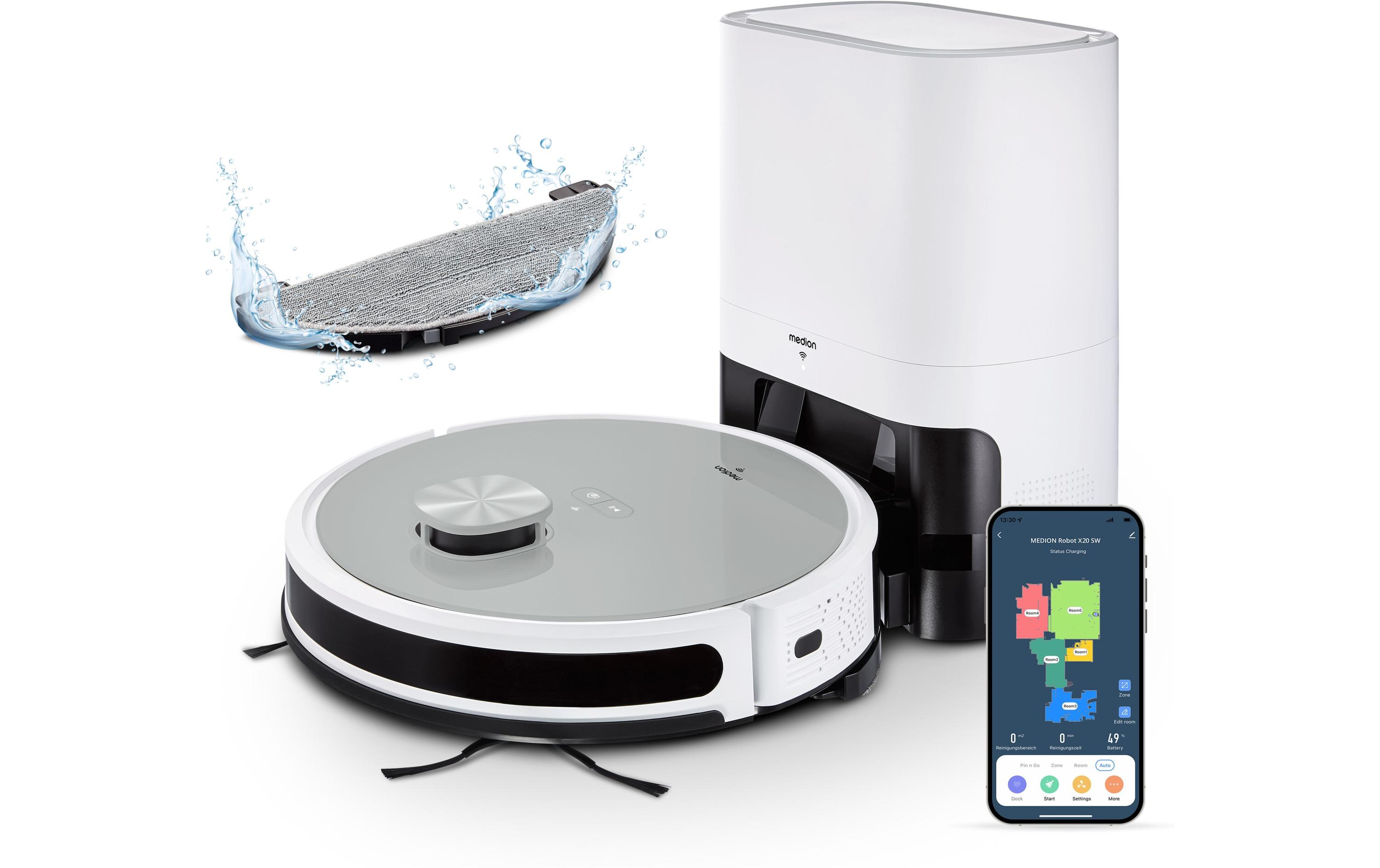 Saug- und Wischroboter X21 mit Absaugstation<br>Saugroboter mit Wischfunktion