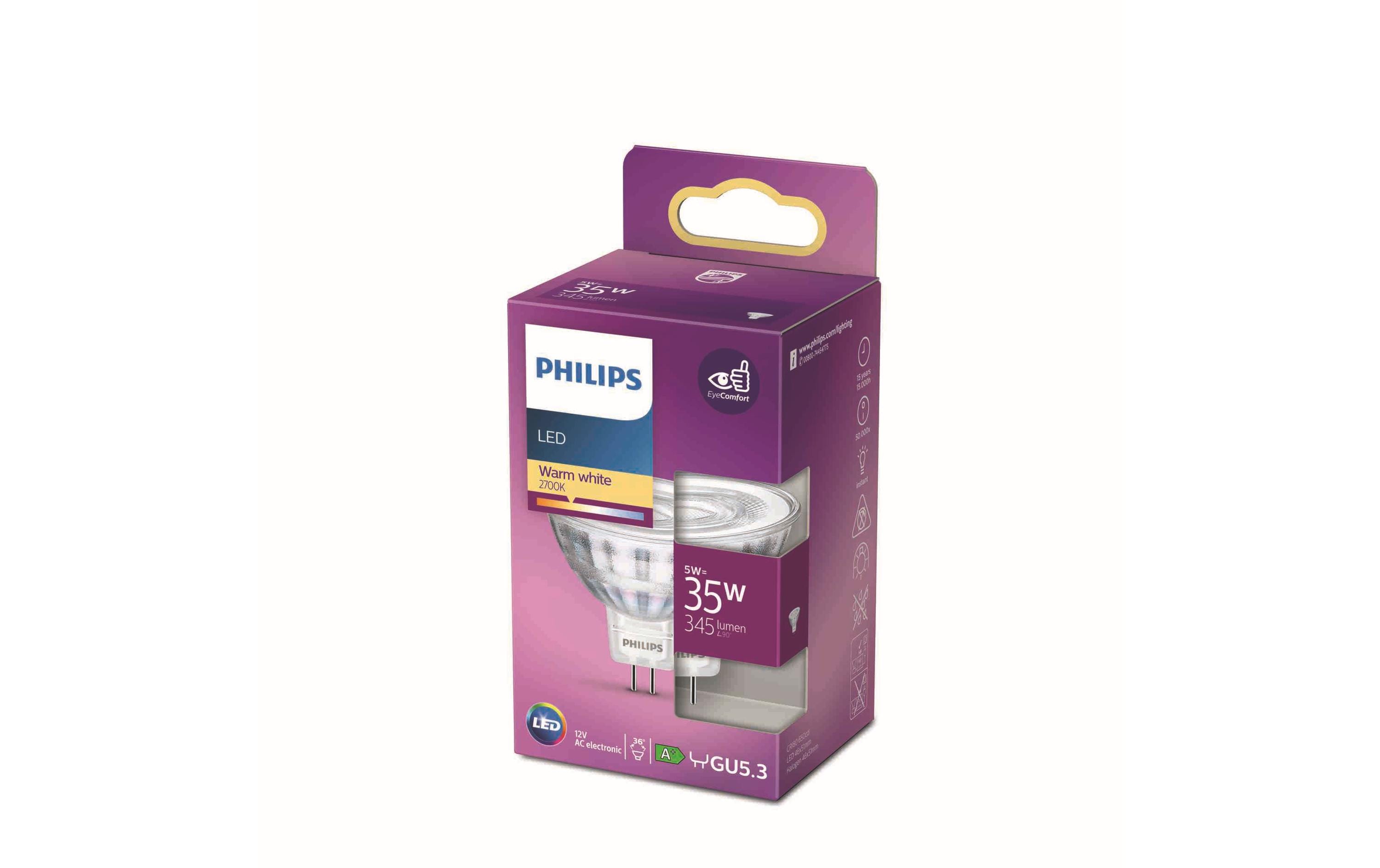 Lampe 4.4 W (35 W) GU5.3 WarmweissWarmweisses LED-Leuchtmittel MR16 mit klarem Glas