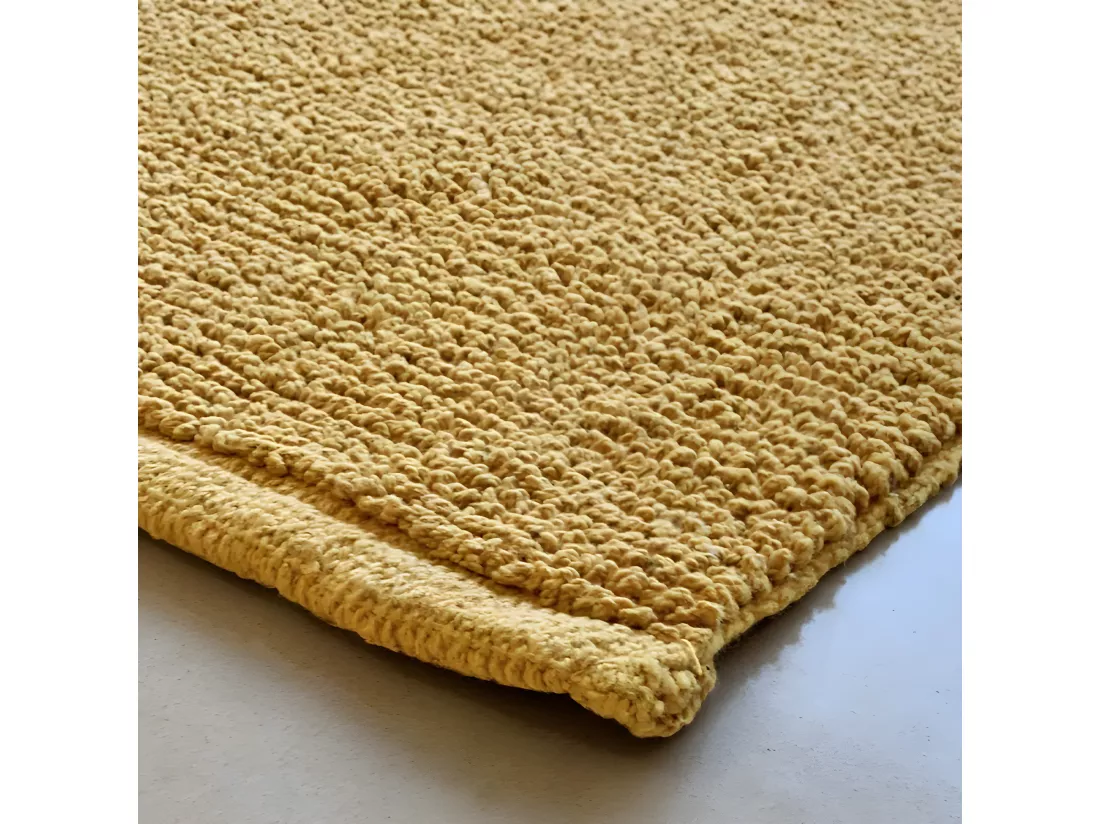 Lot de 2 tapis de salle de bain 40 x 60 cm en coton moutarde - PEPPO