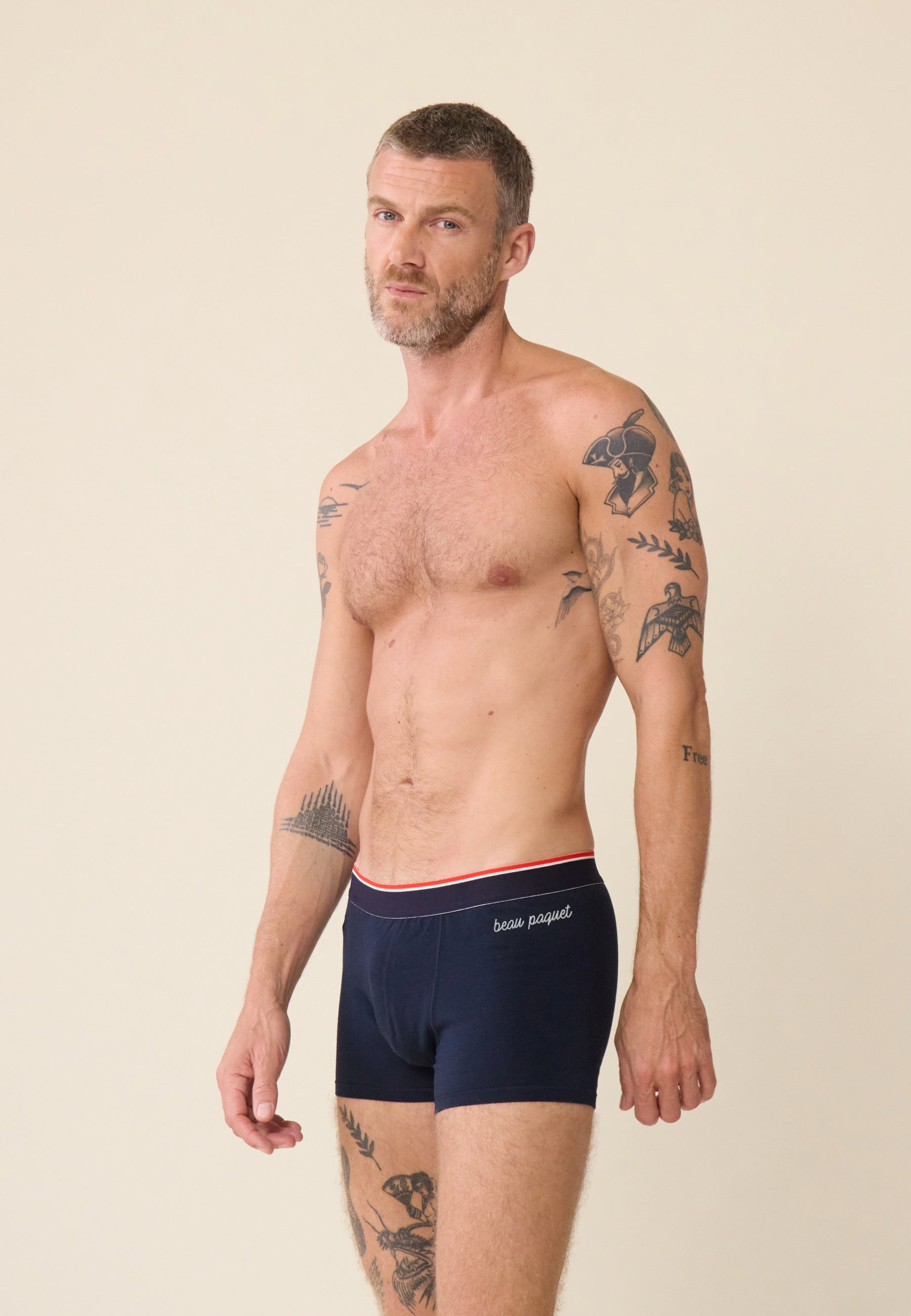 Boxer en coton-Marius Marine brodé Beau Paquet