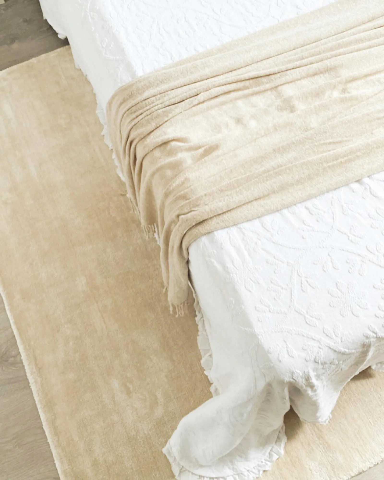 Vloerkleed GESI II Lichtbeige 160 x 230 cm Viscose